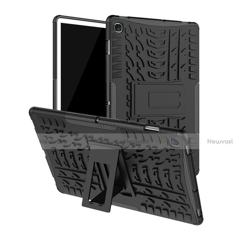 Silicone Matte Finish and Plastic Back Cover Case with Stand A01 for Samsung Galaxy Tab S5e Wi-Fi 10.5 SM-T720 Black