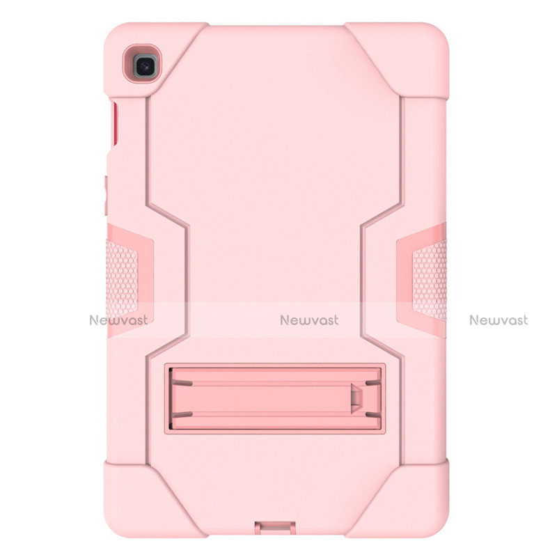 Silicone Matte Finish and Plastic Back Cover Case with Stand A03 for Samsung Galaxy Tab S5e 4G 10.5 SM-T725 Rose Gold