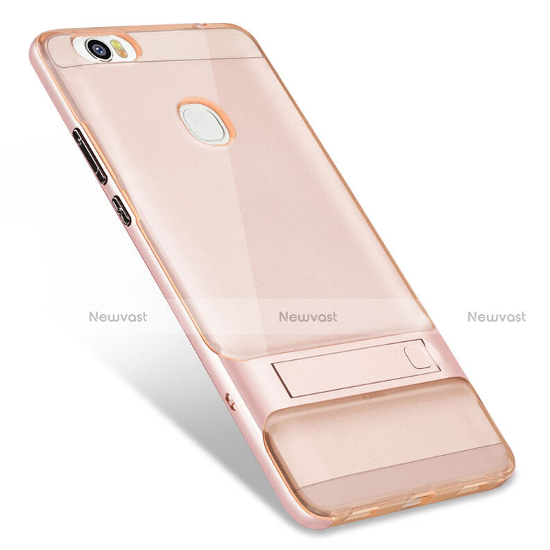 Silicone Matte Finish and Plastic Back Cover Case with Stand for Huawei Honor V8 Max