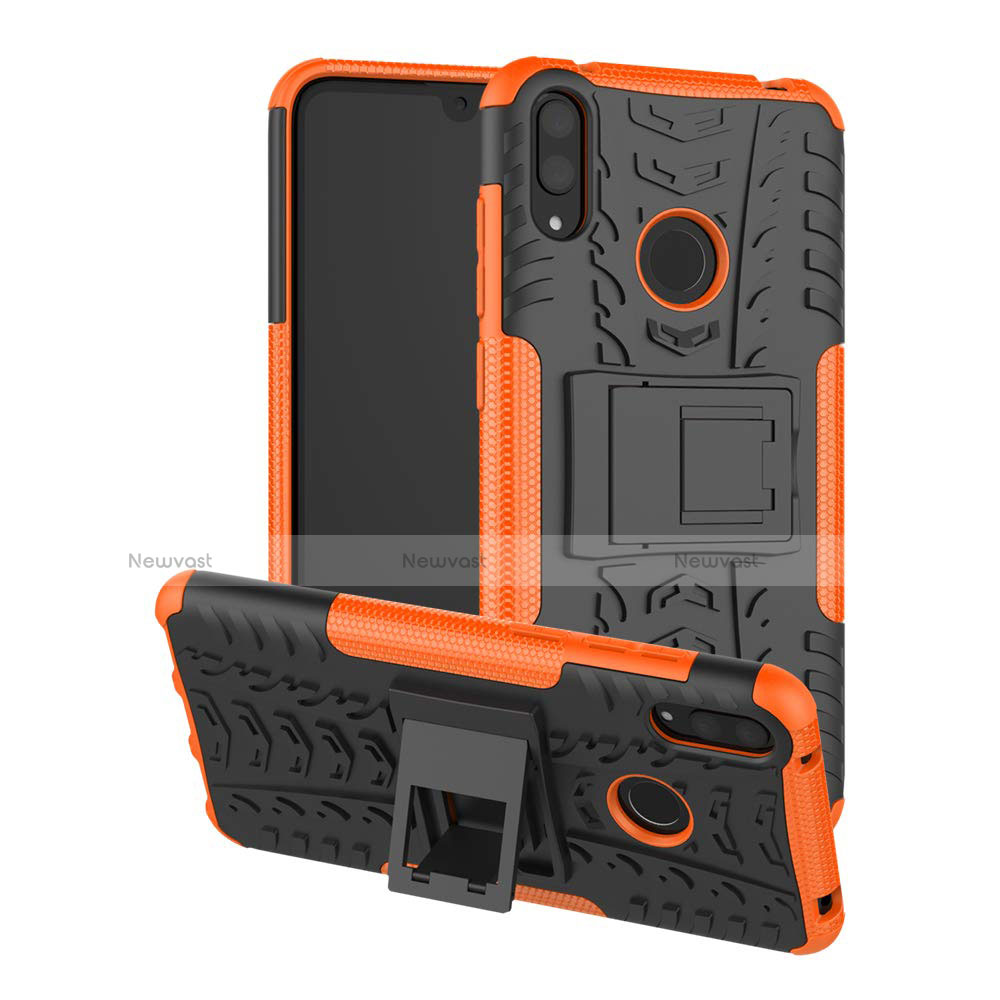 Silicone Matte Finish and Plastic Back Cover Case with Stand for Huawei Y7 Pro (2019)