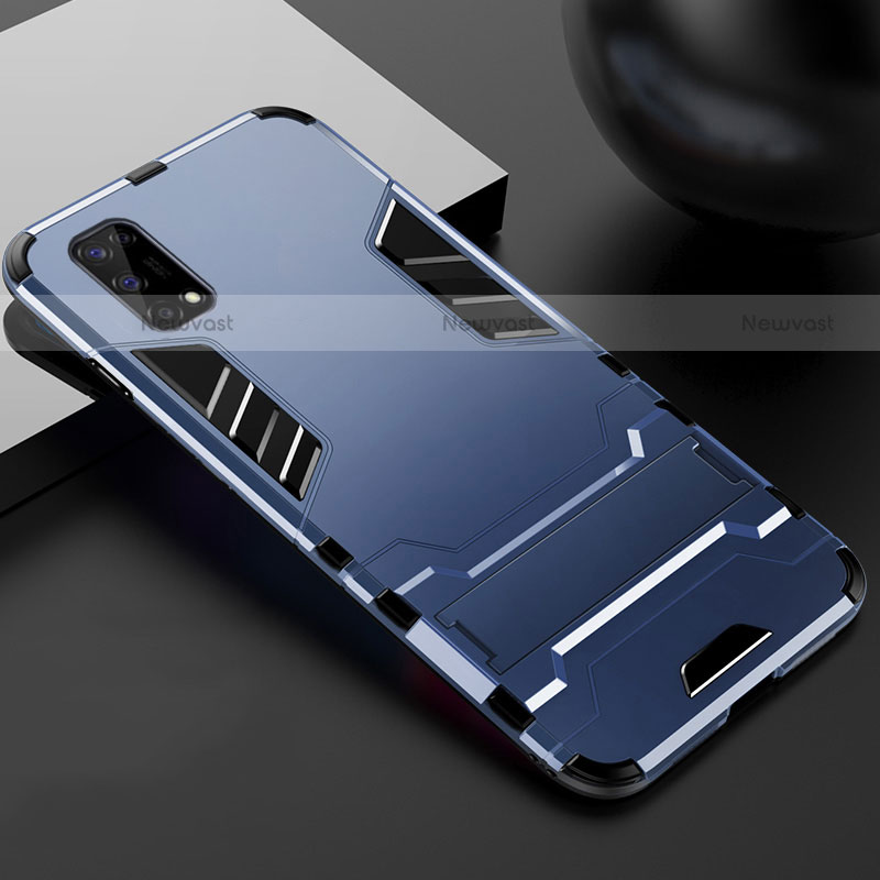 Silicone Matte Finish and Plastic Back Cover Case with Stand for Realme Q2 5G