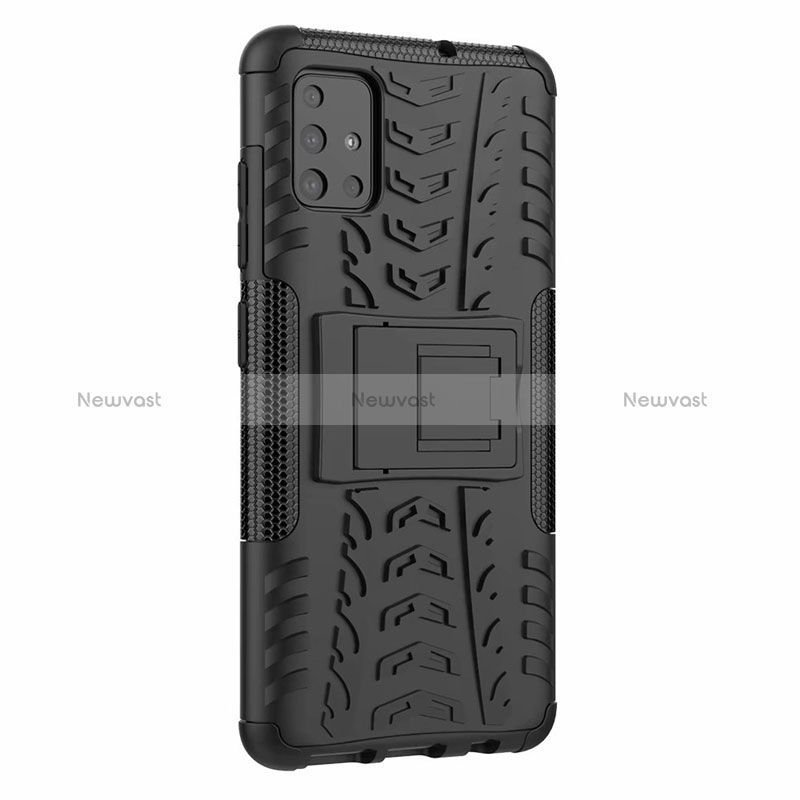 Silicone Matte Finish and Plastic Back Cover Case with Stand for Samsung Galaxy M40S