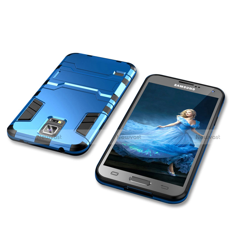 Silicone Matte Finish and Plastic Back Cover Case with Stand for Samsung Galaxy S5 G900F G903F