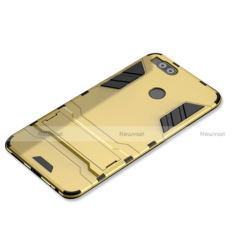 Silicone Matte Finish and Plastic Back Cover Case with Stand for Xiaomi Mi 5X Gold