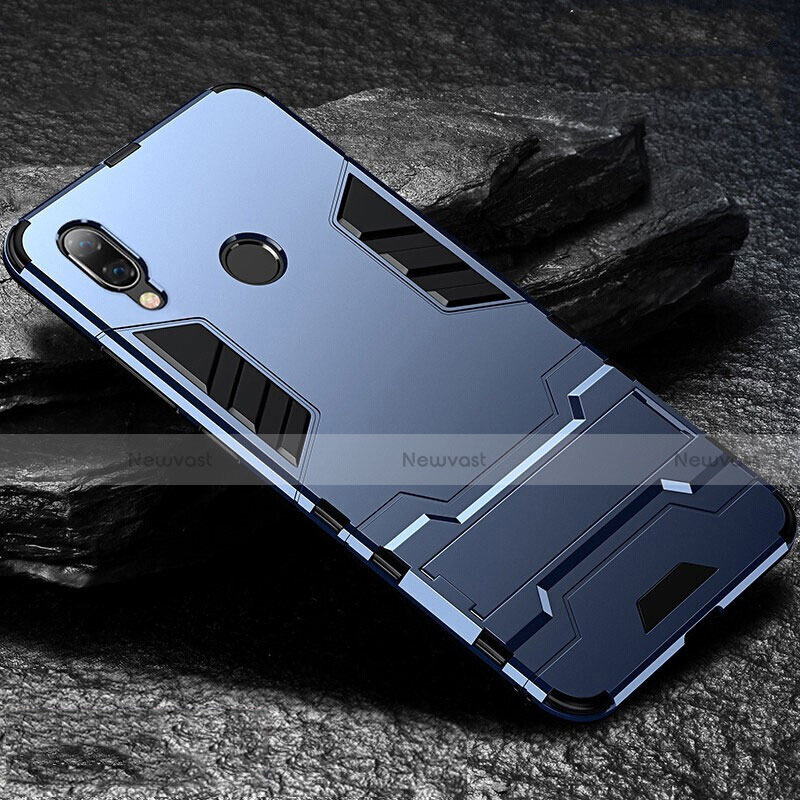 Silicone Matte Finish and Plastic Back Cover Case with Stand for Xiaomi Redmi Note 7