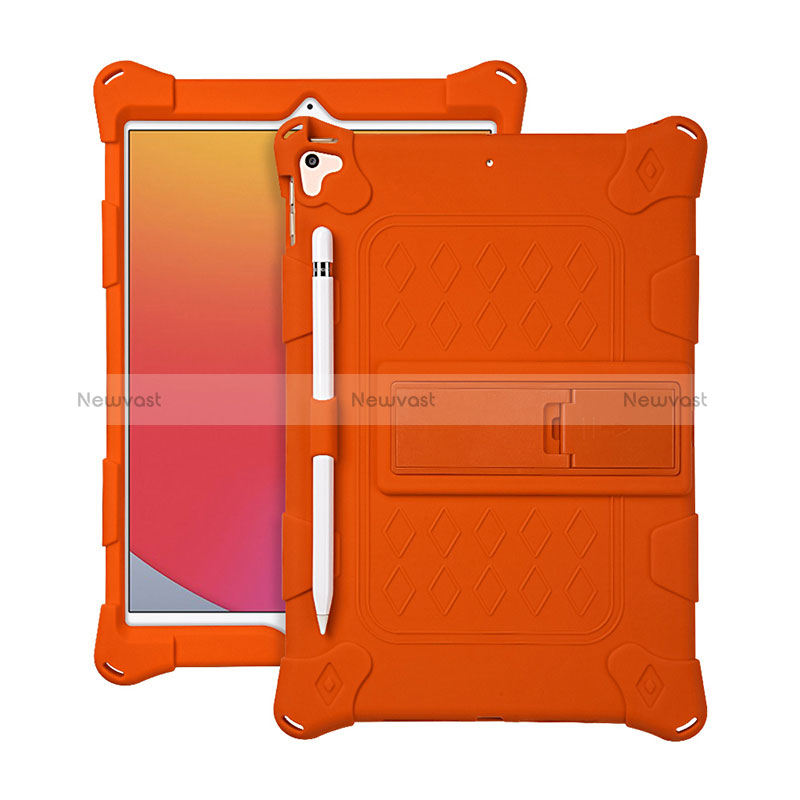 Silicone Matte Finish and Plastic Back Cover Case with Stand H01 for Apple iPad 10.2 (2019)