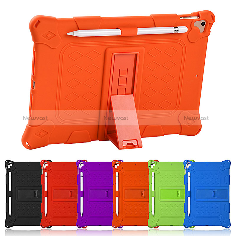 Silicone Matte Finish and Plastic Back Cover Case with Stand H01 for Apple iPad 10.2 (2019)