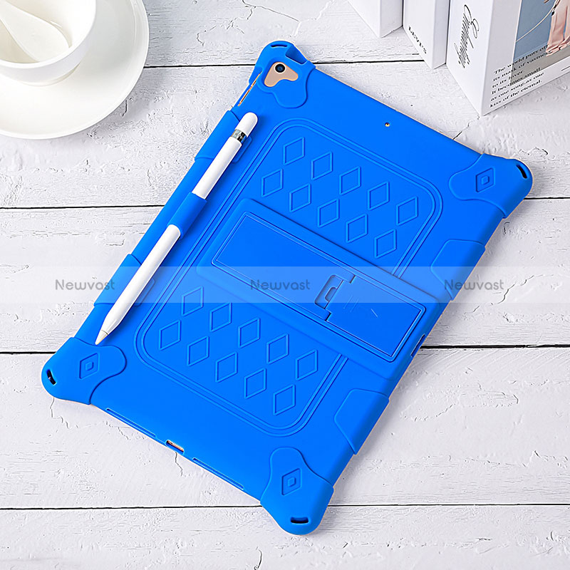 Silicone Matte Finish and Plastic Back Cover Case with Stand H01 for Apple iPad 10.2 (2021)