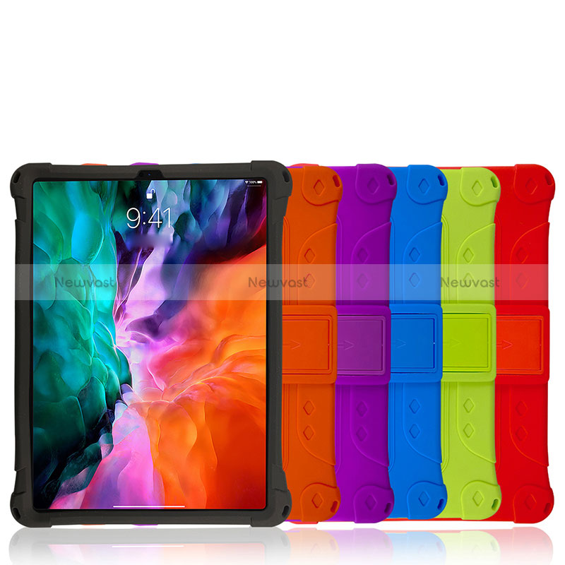 Silicone Matte Finish and Plastic Back Cover Case with Stand H01 for Apple iPad Pro 11 (2020)