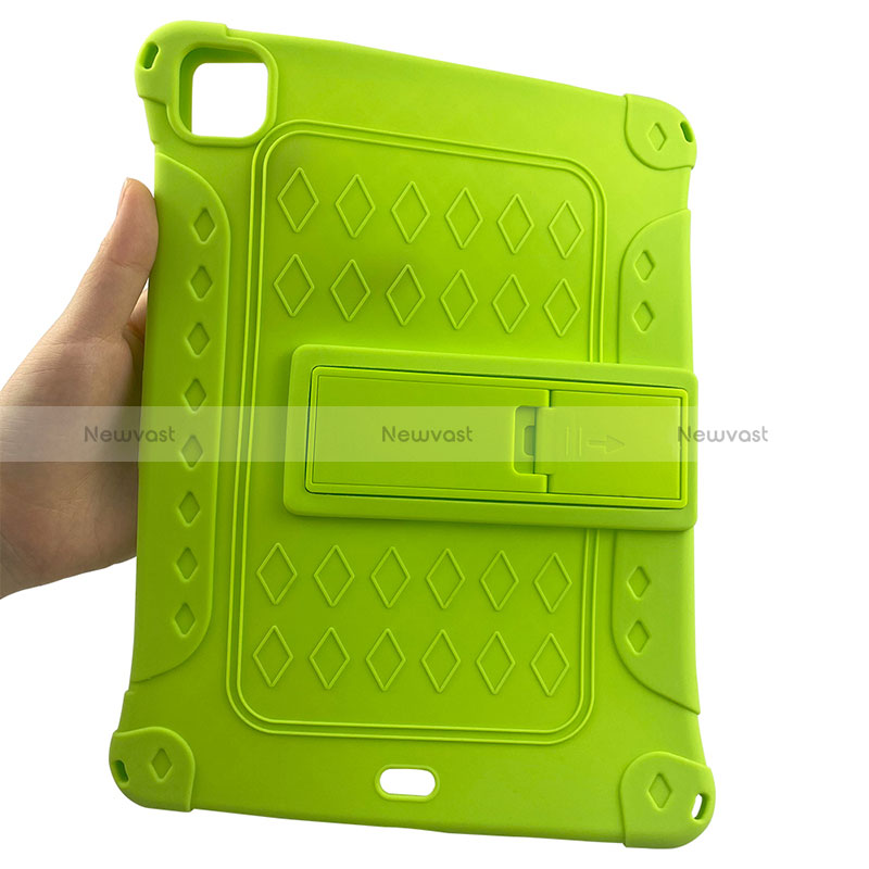 Silicone Matte Finish and Plastic Back Cover Case with Stand H01 for Apple iPad Pro 11 (2021)