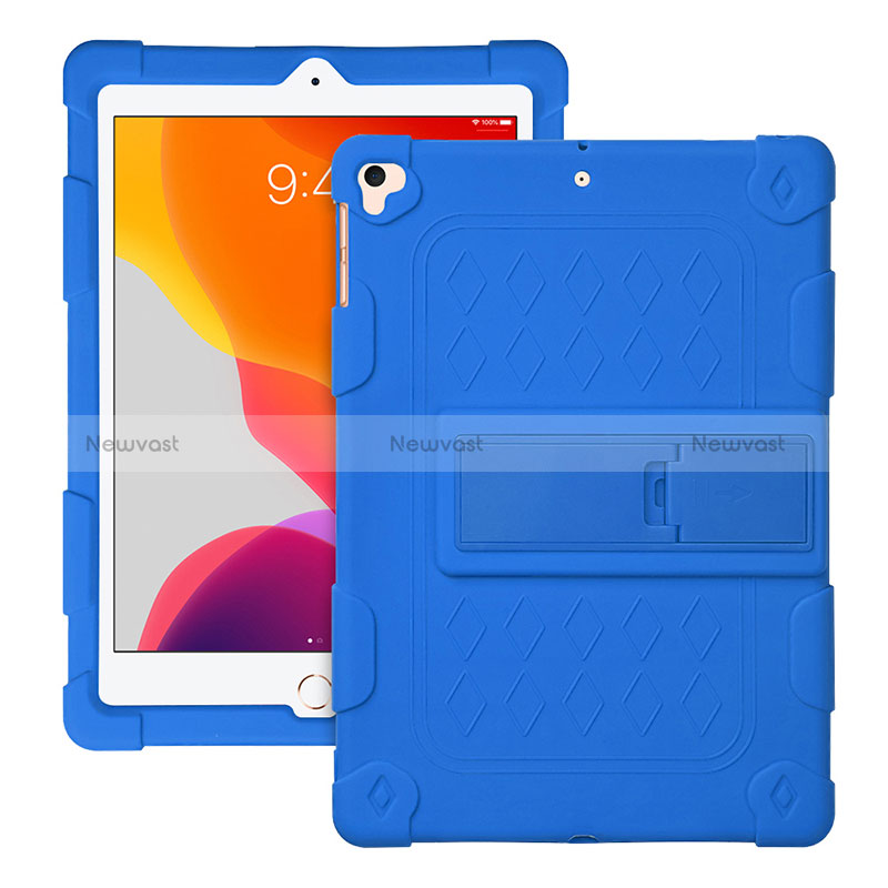 Silicone Matte Finish and Plastic Back Cover Case with Stand H01 for Apple iPad Pro 9.7