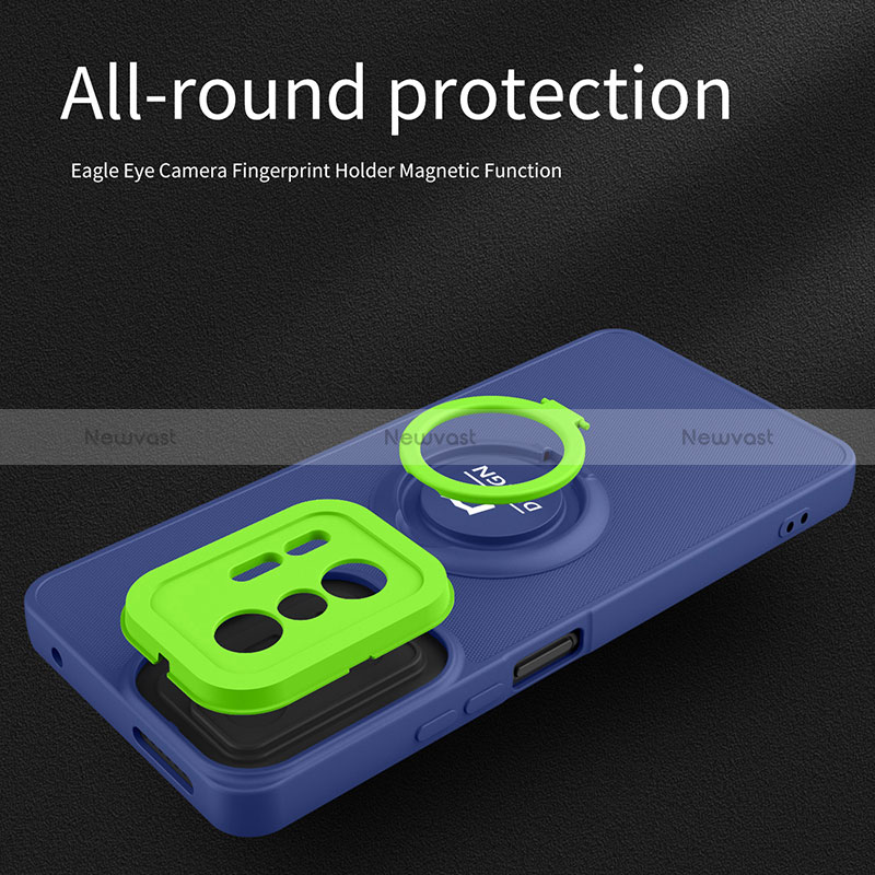 Silicone Matte Finish and Plastic Back Cover Case with Stand H01P for Xiaomi Mi 11T Pro 5G