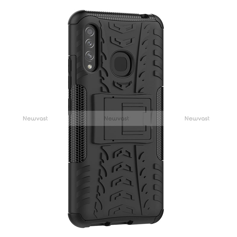 Silicone Matte Finish and Plastic Back Cover Case with Stand J01X for Samsung Galaxy A70E