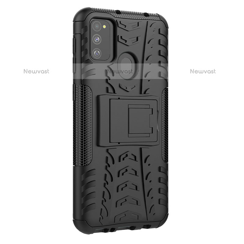 Silicone Matte Finish and Plastic Back Cover Case with Stand J01X for Samsung Galaxy M30s