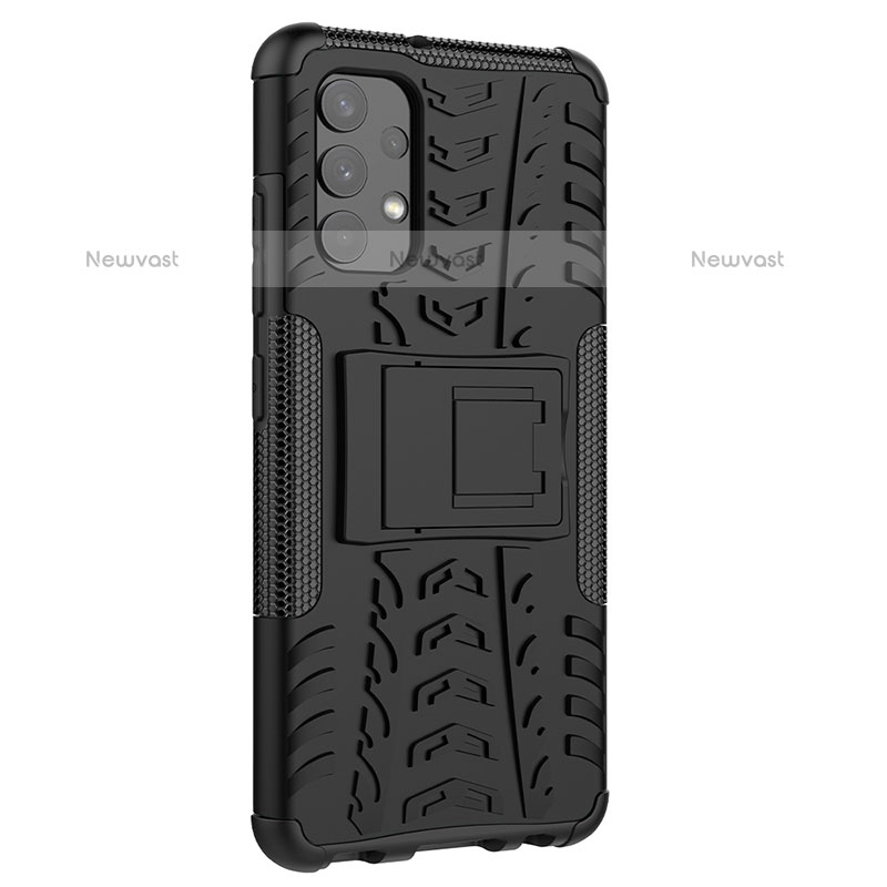 Silicone Matte Finish and Plastic Back Cover Case with Stand JX01 for Samsung Galaxy M32 5G
