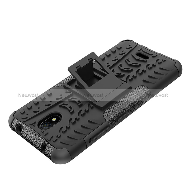 Silicone Matte Finish and Plastic Back Cover Case with Stand JX1 for Nokia C100