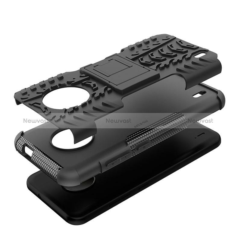 Silicone Matte Finish and Plastic Back Cover Case with Stand JX1 for Nokia C200