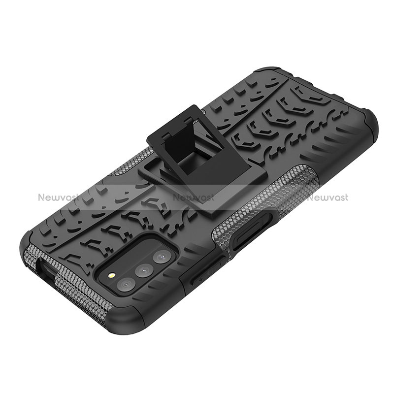 Silicone Matte Finish and Plastic Back Cover Case with Stand JX1 for Nokia G100