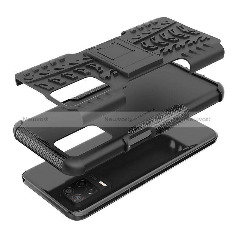 Silicone Matte Finish and Plastic Back Cover Case with Stand JX1 for Realme 9 5G India