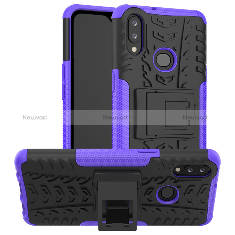 Silicone Matte Finish and Plastic Back Cover Case with Stand JX1 for Samsung Galaxy A10s