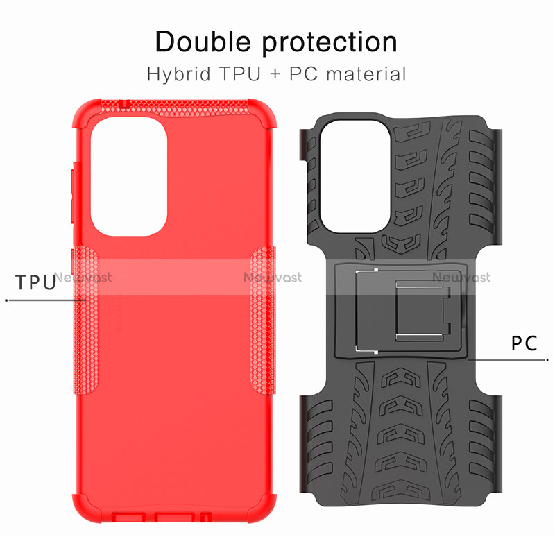 Silicone Matte Finish and Plastic Back Cover Case with Stand JX1 for Samsung Galaxy A33 5G