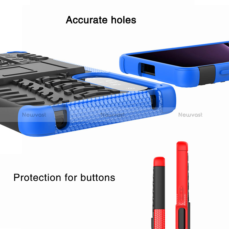 Silicone Matte Finish and Plastic Back Cover Case with Stand JX1 for Sony Xperia 1 IV SO-51C