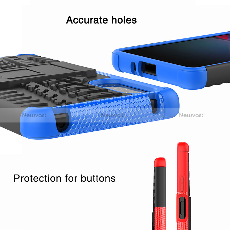 Silicone Matte Finish and Plastic Back Cover Case with Stand JX1 for Sony Xperia 10 IV