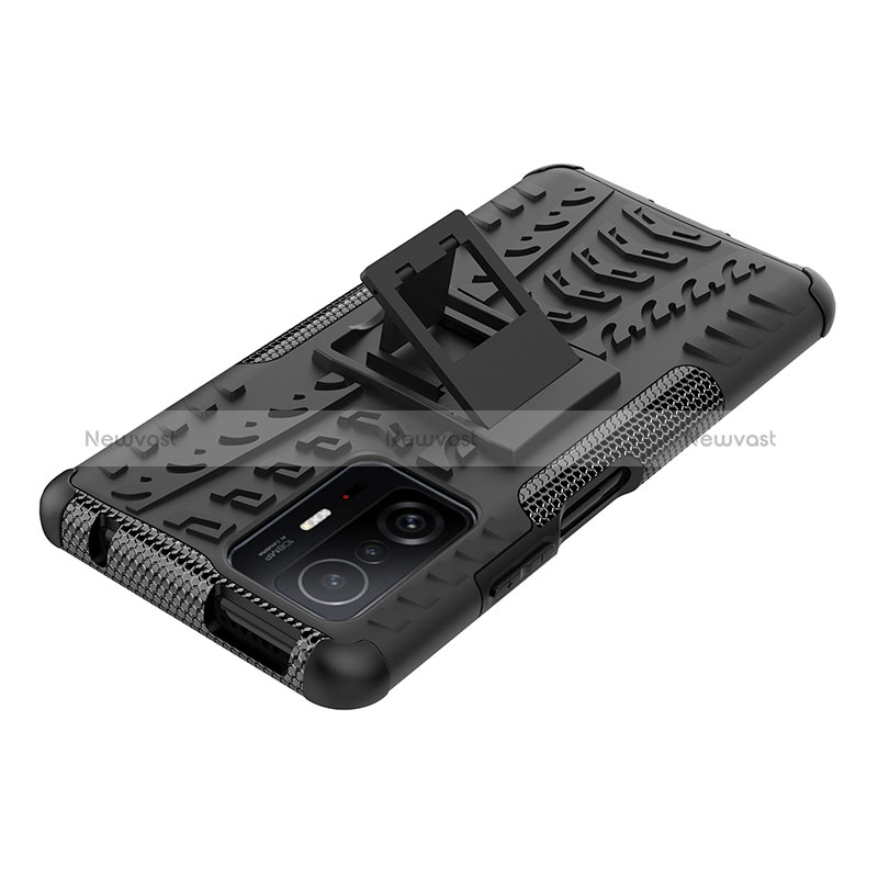 Silicone Matte Finish and Plastic Back Cover Case with Stand JX1 for Xiaomi Mi 11T 5G