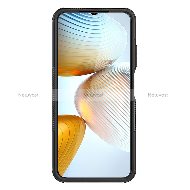 Silicone Matte Finish and Plastic Back Cover Case with Stand JX1 for Xiaomi Poco M4 5G