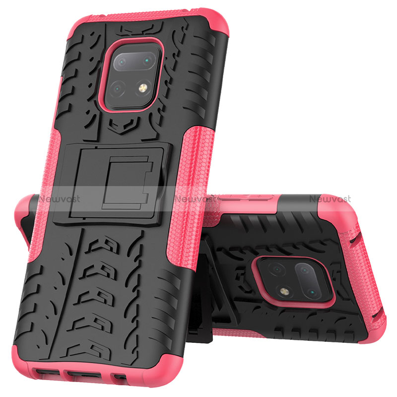 Silicone Matte Finish and Plastic Back Cover Case with Stand JX1 for Xiaomi Redmi 10X Pro 5G