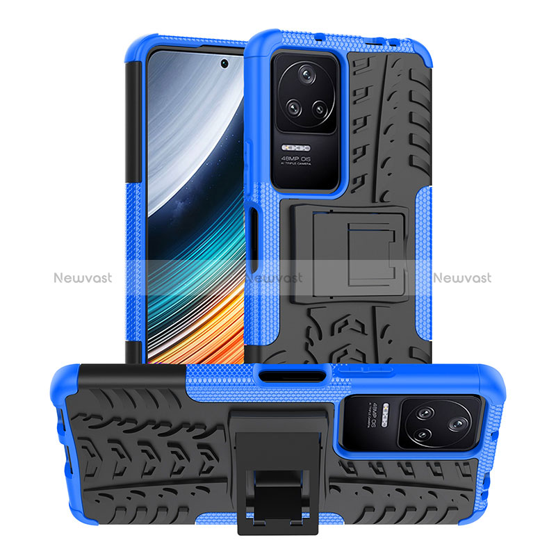 Silicone Matte Finish and Plastic Back Cover Case with Stand JX1 for Xiaomi Redmi K40S 5G