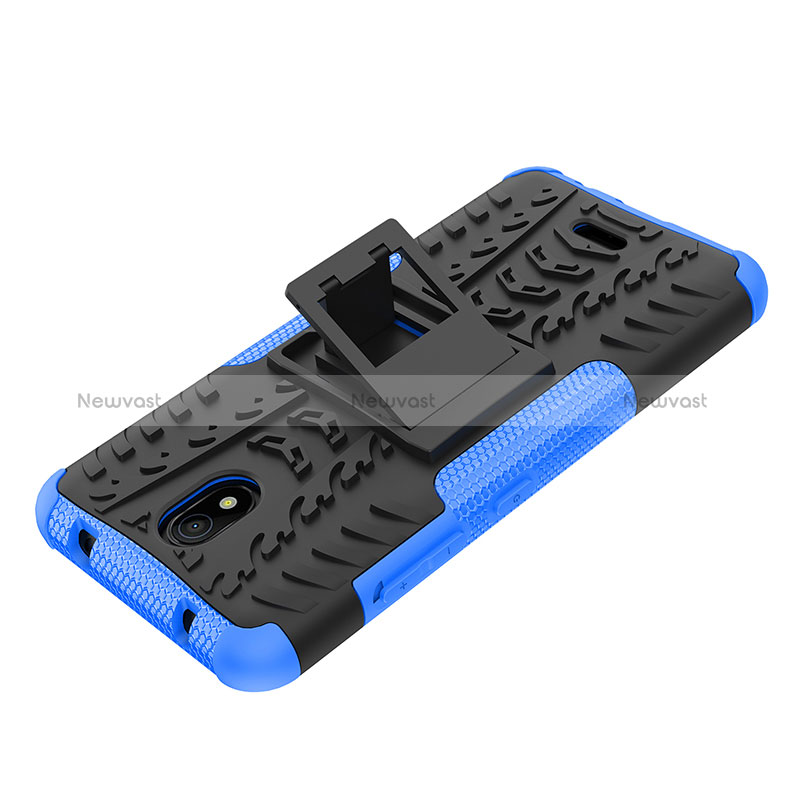 Silicone Matte Finish and Plastic Back Cover Case with Stand JX2 for Nokia C100