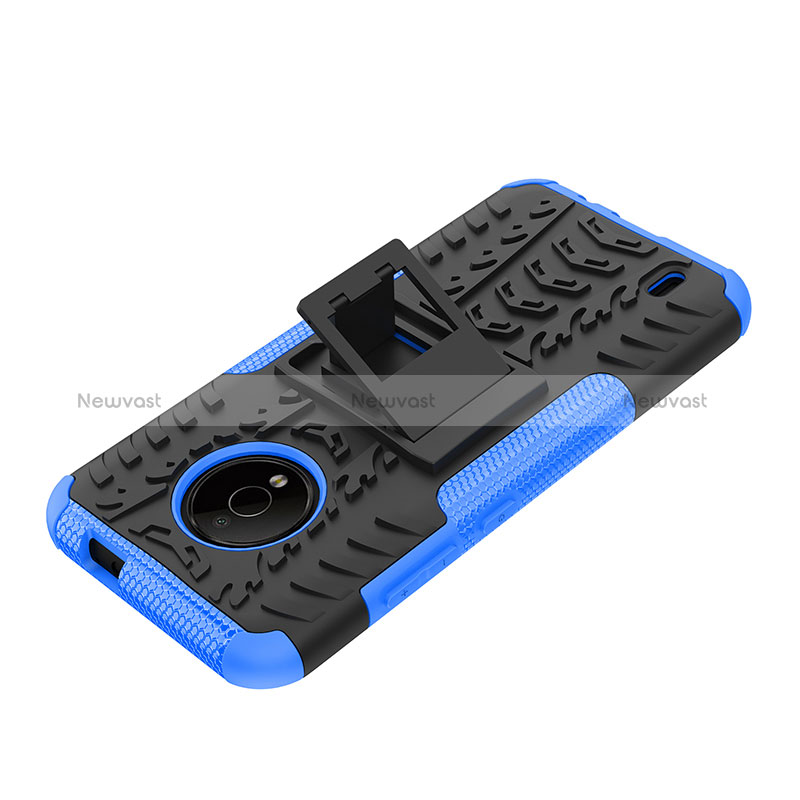 Silicone Matte Finish and Plastic Back Cover Case with Stand JX2 for Nokia C200