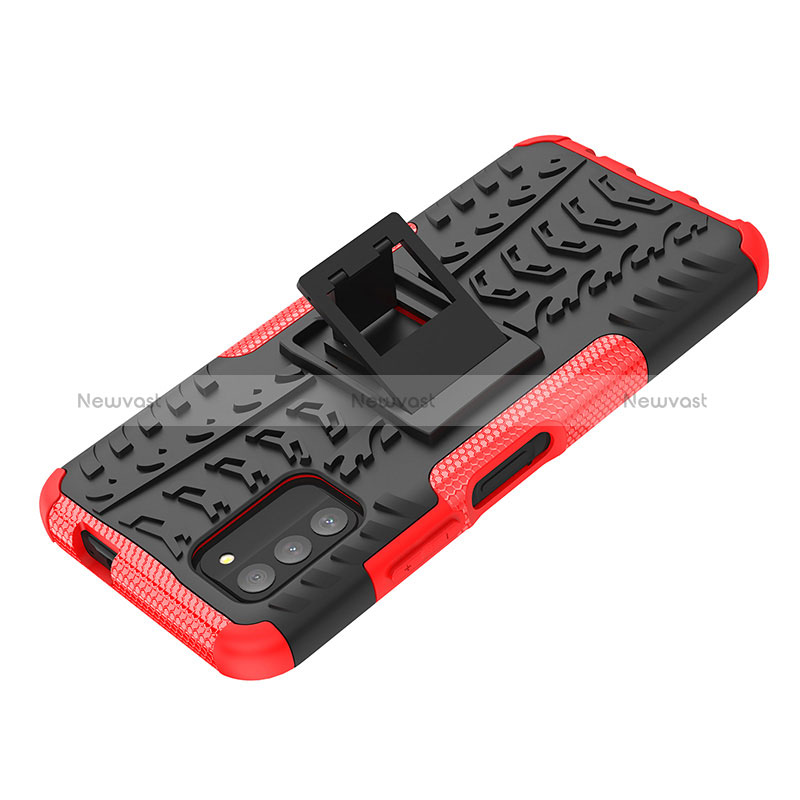 Silicone Matte Finish and Plastic Back Cover Case with Stand JX2 for Nokia G100