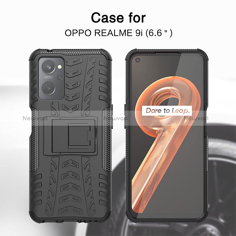 Silicone Matte Finish and Plastic Back Cover Case with Stand JX2 for Oppo K10 4G
