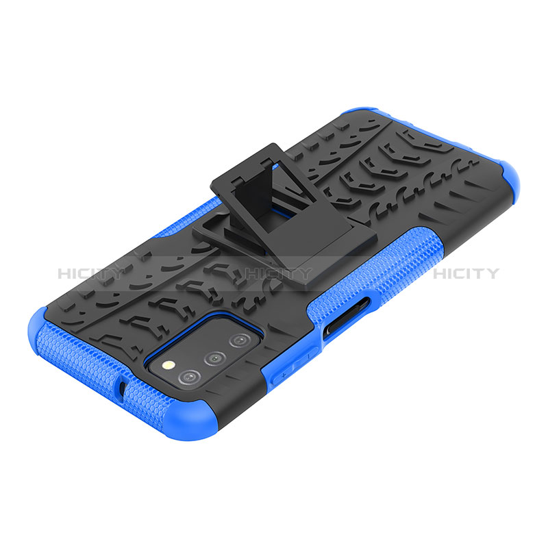 Silicone Matte Finish and Plastic Back Cover Case with Stand JX2 for Samsung Galaxy A03s