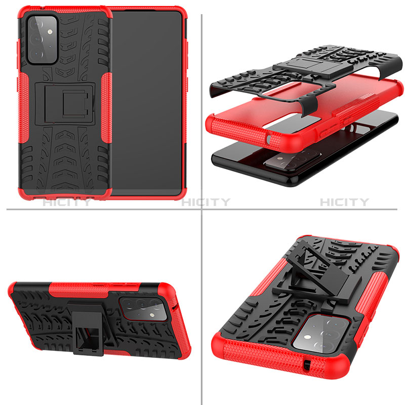 Silicone Matte Finish and Plastic Back Cover Case with Stand JX2 for Samsung Galaxy A72 5G