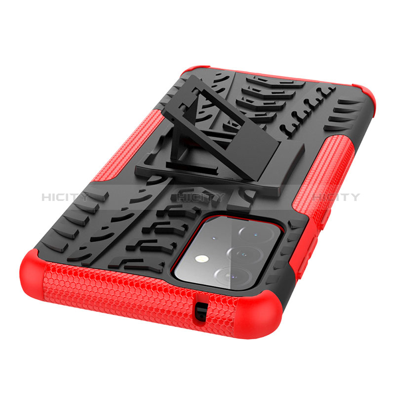 Silicone Matte Finish and Plastic Back Cover Case with Stand JX2 for Samsung Galaxy A72 5G