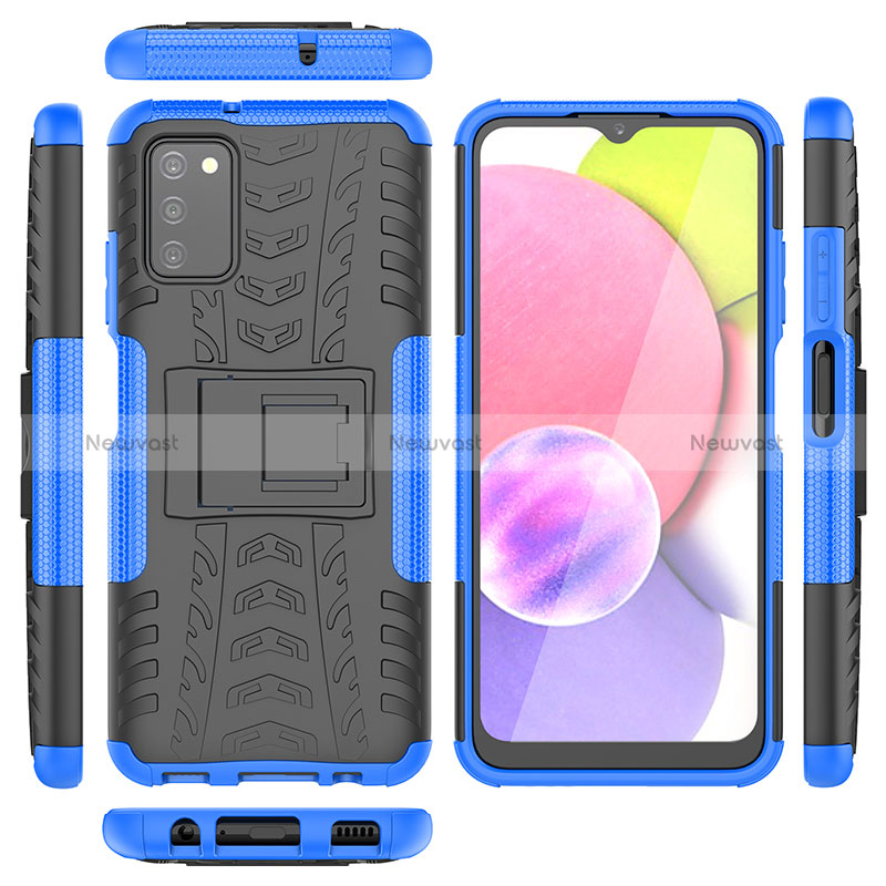 Silicone Matte Finish and Plastic Back Cover Case with Stand JX2 for Samsung Galaxy F02S SM-E025F