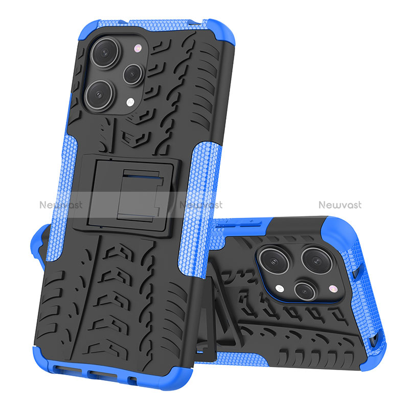 Silicone Matte Finish and Plastic Back Cover Case with Stand JX2 for Xiaomi Redmi 12 4G