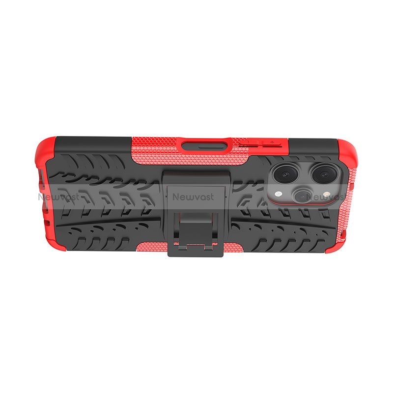 Silicone Matte Finish and Plastic Back Cover Case with Stand JX2 for Xiaomi Redmi 12 4G