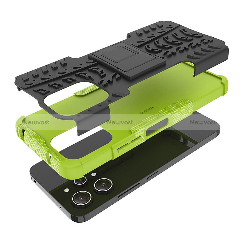 Silicone Matte Finish and Plastic Back Cover Case with Stand JX2 for Xiaomi Redmi 12 4G