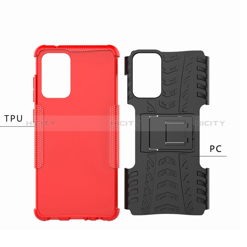 Silicone Matte Finish and Plastic Back Cover Case with Stand JX3 for Samsung Galaxy A72 4G