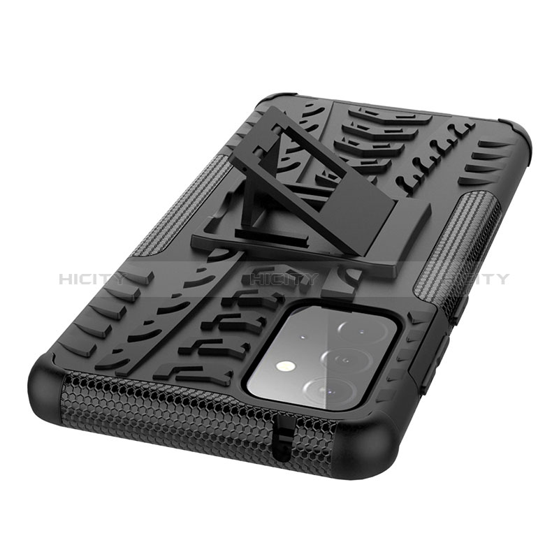 Silicone Matte Finish and Plastic Back Cover Case with Stand JX3 for Samsung Galaxy A72 4G