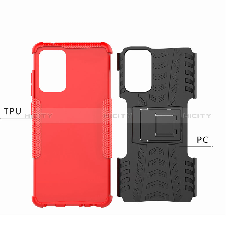 Silicone Matte Finish and Plastic Back Cover Case with Stand JX3 for Samsung Galaxy A72 5G