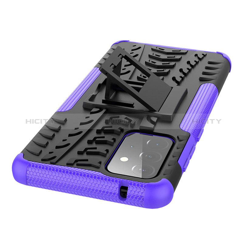 Silicone Matte Finish and Plastic Back Cover Case with Stand JX3 for Samsung Galaxy A72 5G