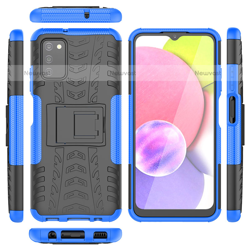 Silicone Matte Finish and Plastic Back Cover Case with Stand JX5 for Samsung Galaxy A02s