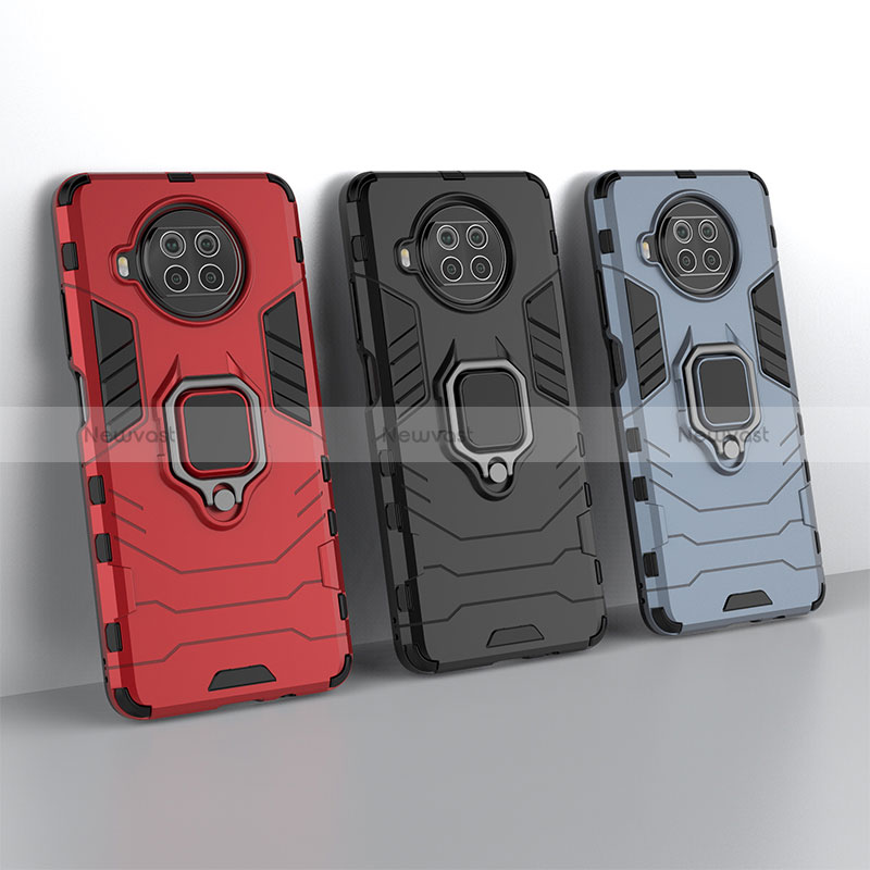 Silicone Matte Finish and Plastic Back Cover Case with Stand KC1 for Xiaomi Mi 10i 5G