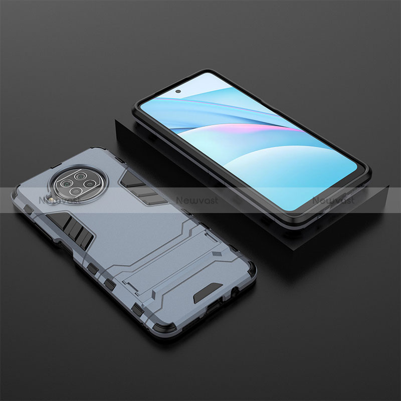 Silicone Matte Finish and Plastic Back Cover Case with Stand KC1 for Xiaomi Mi 10i 5G