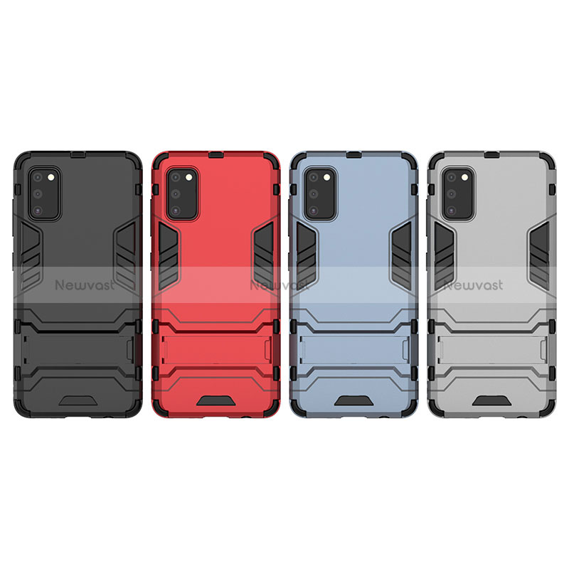 Silicone Matte Finish and Plastic Back Cover Case with Stand KC3 for Samsung Galaxy A41